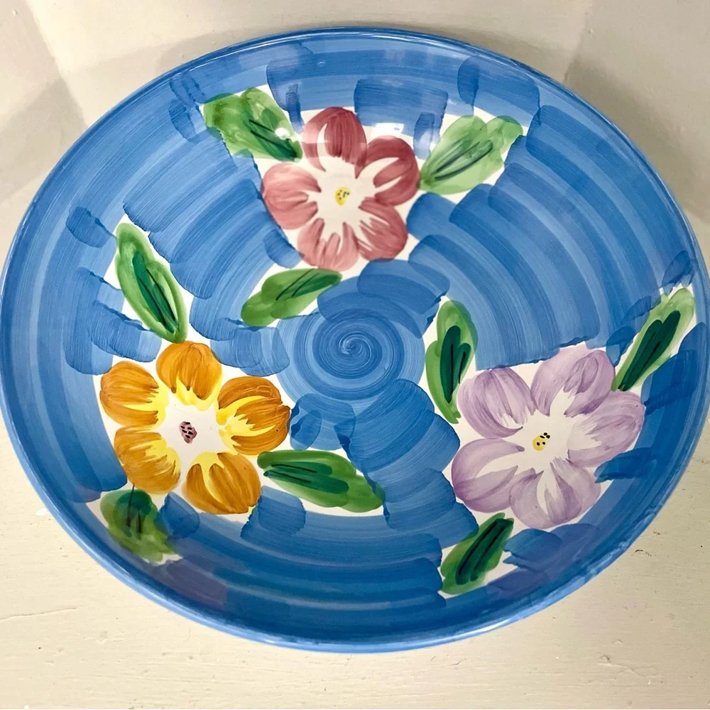 Pier 1 Floral Ceramic Italian Pasta Bowl